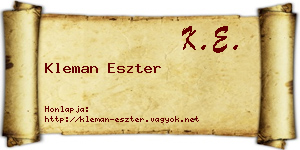 Kleman Eszter névjegykártya